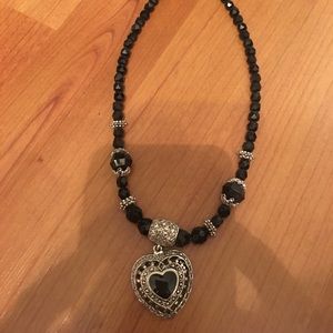 Black stone necklace new heart shape🌺🌺🌺